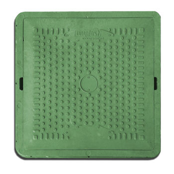 cumpără Capac patrat cu rama (nisip+polimer) 710x600x70 mm verde fara lacat (pentru gradina) în Chișinău 