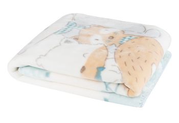 Super soft baby blanket with sherpa 110/140 Funny Friends Blue 
