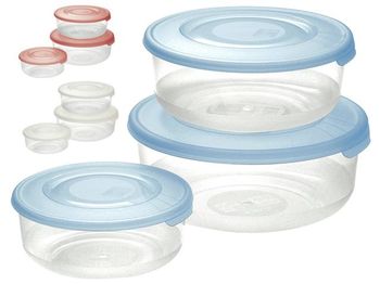 Set containere alimentare rotunde Family Food 3 cutii 0.5l, 1l, 1.7l 