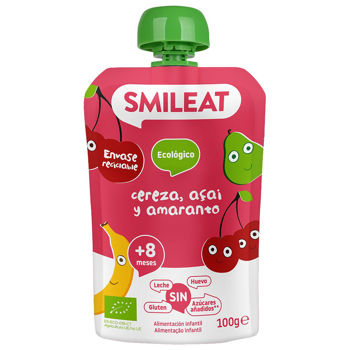 cumpără Smileat Pouch organic de cirese, salcim și amarant 8luni +, 100gr în Chișinău 