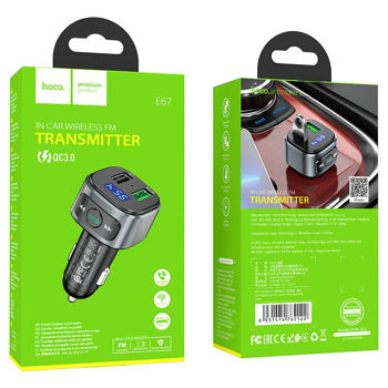 Hoco E67 Fighter QC3.0 car BT FM transmitter 