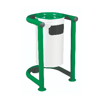 купить Металлическая урна для мусора ТИП 5, 35 л, 420x420x740 мм, зелёный с белым в Кишинёве 