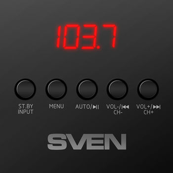 Speakers SVEN "MS-2080" SD-card, USB, FM, remote control, Bluetooth, Black, 70w/40w + 2x15w/2.1 