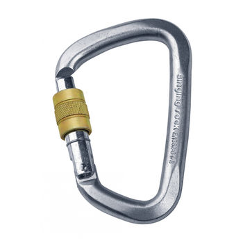 купить Карабин сталь. D-shape резьб. key-lock Singing Rock Steel Lock Screw, 50/13/20 kN, K4080ZO в Кишинёве 