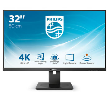 купить 31.5" PHILIPS 328B1, Black, IPS, 3840x2160, 75Hz, 4ms, 350cd, 50M:1, DP+HDMI+USB+AudioOut, Spkrs в Кишинёве 