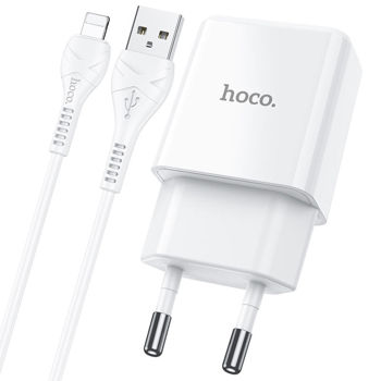 Hoco Wall Charger with Сable USB to Lightning N9 2.1A Especial, White 