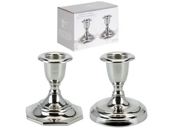 Set candelabre nichelate 2buc, 8.5cm 