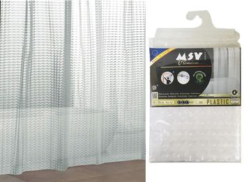 Perdea pentru dus 180X200cm MSV Premium 3D, transparenta 