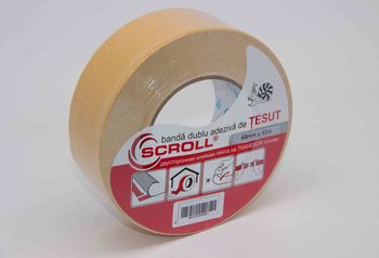 SCROLL "TESUT"  Banda dublu adeziva cu suport textil 0.22 mm 