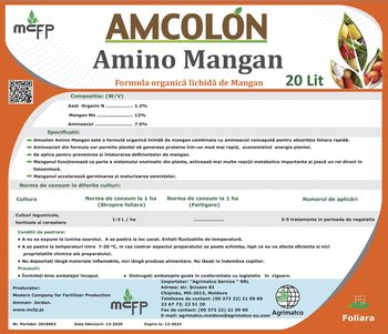 cumpără Amcolon AminoManganese 12% - fertilizant foliar lichid cu Mangan și Aminoacizi - MCFP în Chișinău 