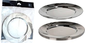 Набор тарелок EH 6шт D16cm, цвет металлик, пластик 