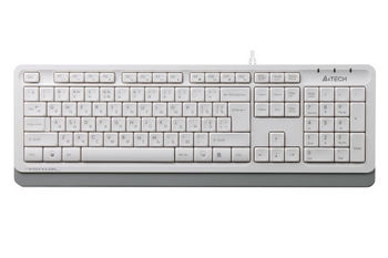 Keyboard A4Tech FK10, Multimedia Hot Keys, Laser Inscribed Keys , Splash Proof, White/Grey, USB 