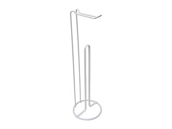 Suport pentru hartie WC cu rezervor 54cm, metal, alb 