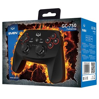 Gamepad  SVEN GC-750, 4 axes, D-Pad, 2 mini joysticks, 11 buttons, USB 