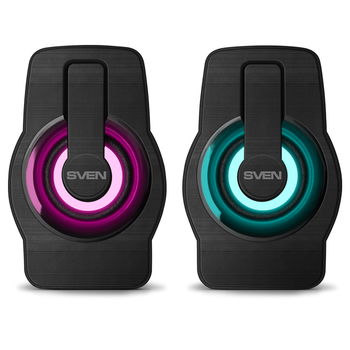 Speakers SVEN "255" Black, 4w, USB power, Dynamic RGB lighting 