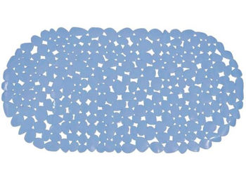 Covoras pentru cada de baie oval 35X68cm MSV "Galets", albastru, PVC 