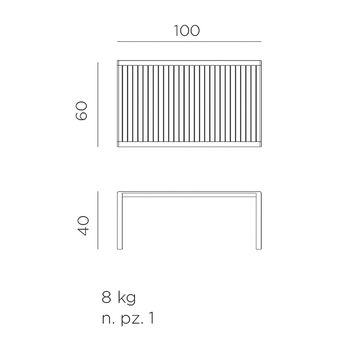 Masa Nardi ARIA TAVOLINO 100 BIANCO 40052.00.000 (Masa pentru gradina exterior sezlong terasa balcon)