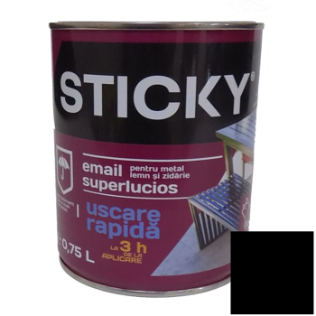 STICKY Эмаль Быстросохнущая Черная 0,75 л 