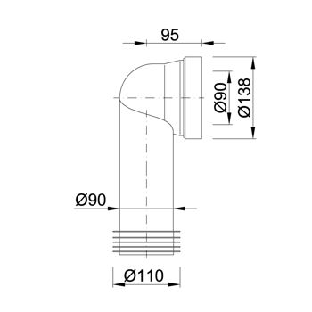 cumpără Racord WC rigid, cot 90° D.110 STY-530-90  STYRON în Chișinău 