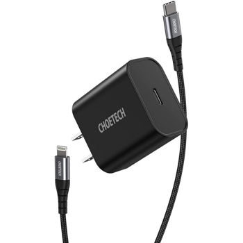 Wall Charger CHOETECH, Q5004 Type C to Lightning PD20W, Black 
