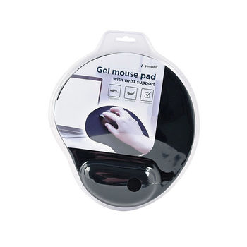 Covoras pentru mouse Gembird MP-GEL-BK Black Gel mouse pad with wrist rest (Mouse-pad ergonomic cu suport pentru incheietura mainii)