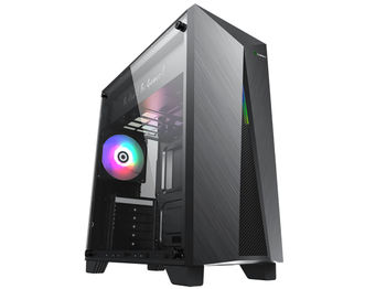 купить Case ATX GAMEMAX Nova N6, w/o PSU, 1x120mm, ARGB LED fan, ARGB LED strip, TG, USB 3.1, Black в Кишинёве 