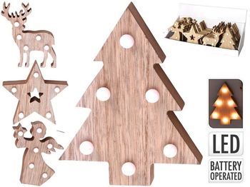 Suvenir de lemn LED Christmas 13X10cm, 4 modele 