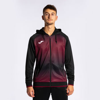 FINAL SALE - Олимпийка JOMA - TIGER V ZIP-UP HOODIE BLACK BURGUNDY 