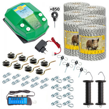 Pachet gard electric complet 6000 m, 7,2 Joule, 230 V, pentru animale sălbatice 