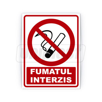 cumpără Indicator de avertizare "FUMATUL INTERZIS" Autocolant + Dibond 26 x 20 cm în Chișinău 