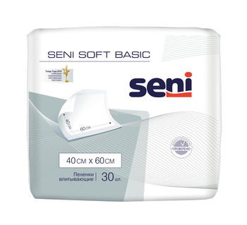 Впитывающие пеленки для постели Seni Basics Soft, 40x60 см, 30 шт. 