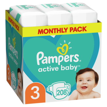 Подгузники Pampers Active Baby Midi Box 3 (6-10 кг), 208 шт. 