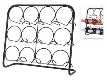 Suport de 12 sticle 3 nivele EH 45X38X14cm, metalic 