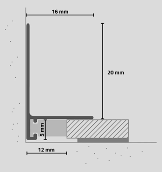 ПРОФИЛЬ MINILEISTE SL16X5mm 16Х25Х2000ММ BLACK МАТОВОЕ 