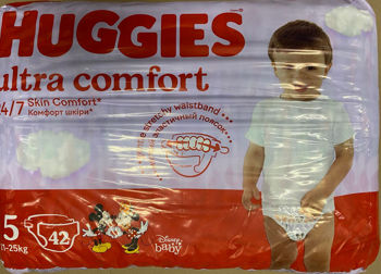 купить Подгузники унисекс Huggies Ultra Comfort Jumbo 5 (11-25 кг), 42 шт в Кишинёве 