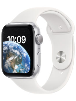 Apple Watch SE (2022) 44mm GPS (MNK23), Silver Aluminium Sport Band  / White 