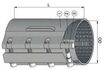 cumpără Colier reparatie D.223-229 PN16 L=300 mm (single band)  WATO în Chișinău 