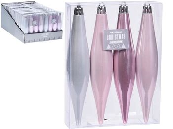 Set decor brad Turturi 4X15сm, plastic, "Whisper Pink" 