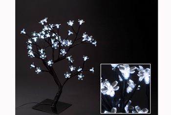 Дерево декоративное "Цветы" 56micro LED, 45cm, теплый- белый 