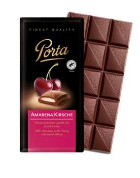 Молочный шоколад Porta amarena cherry 100g 