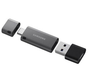 32GB USB3.1/Type-C Flash Drive Samsung Duo Plus "MUF-32DB/APC", Black-Grey, DUO Case (R:200MB/s) 