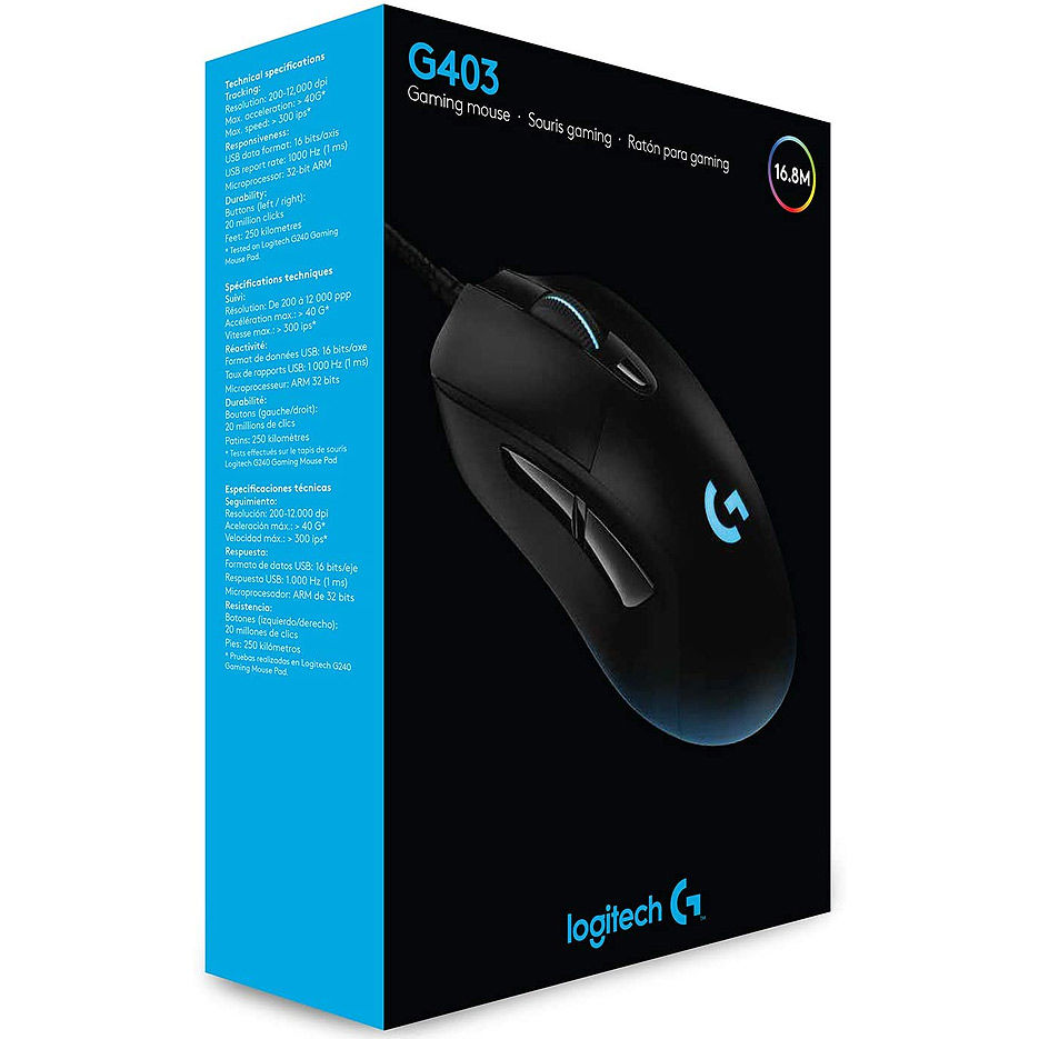 Logitech G403 HERO GAMING MOUSE RGB Gaming Mouse Max 25600DPI