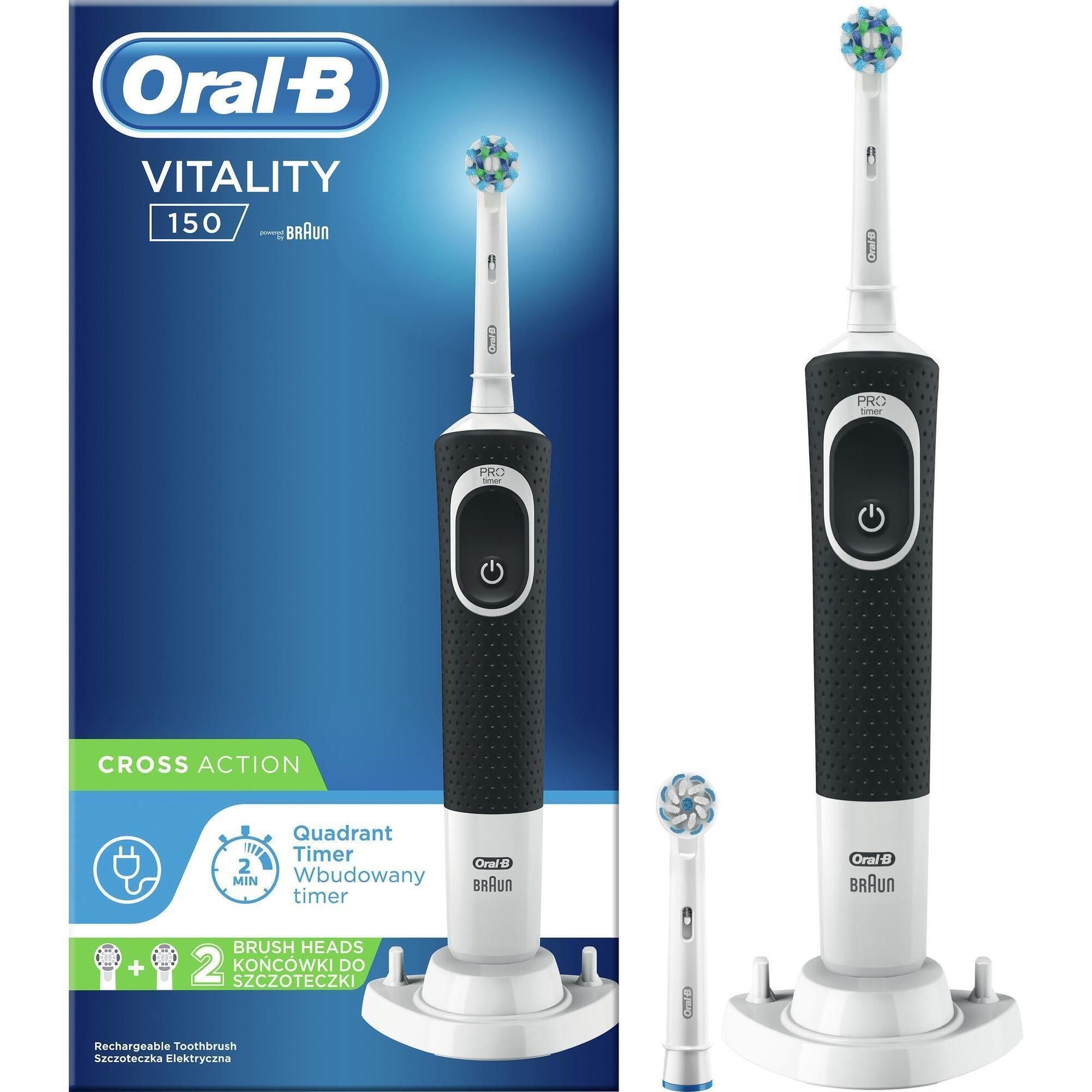 Щетка зубная электрическая Oral-B Vitality BLACK Cross Action купить по  низкой цене в Кишинёве, Бельцах, Кагул, Комрате, Тараклии, Молдове /  Интернет-магазин MAXIMUM