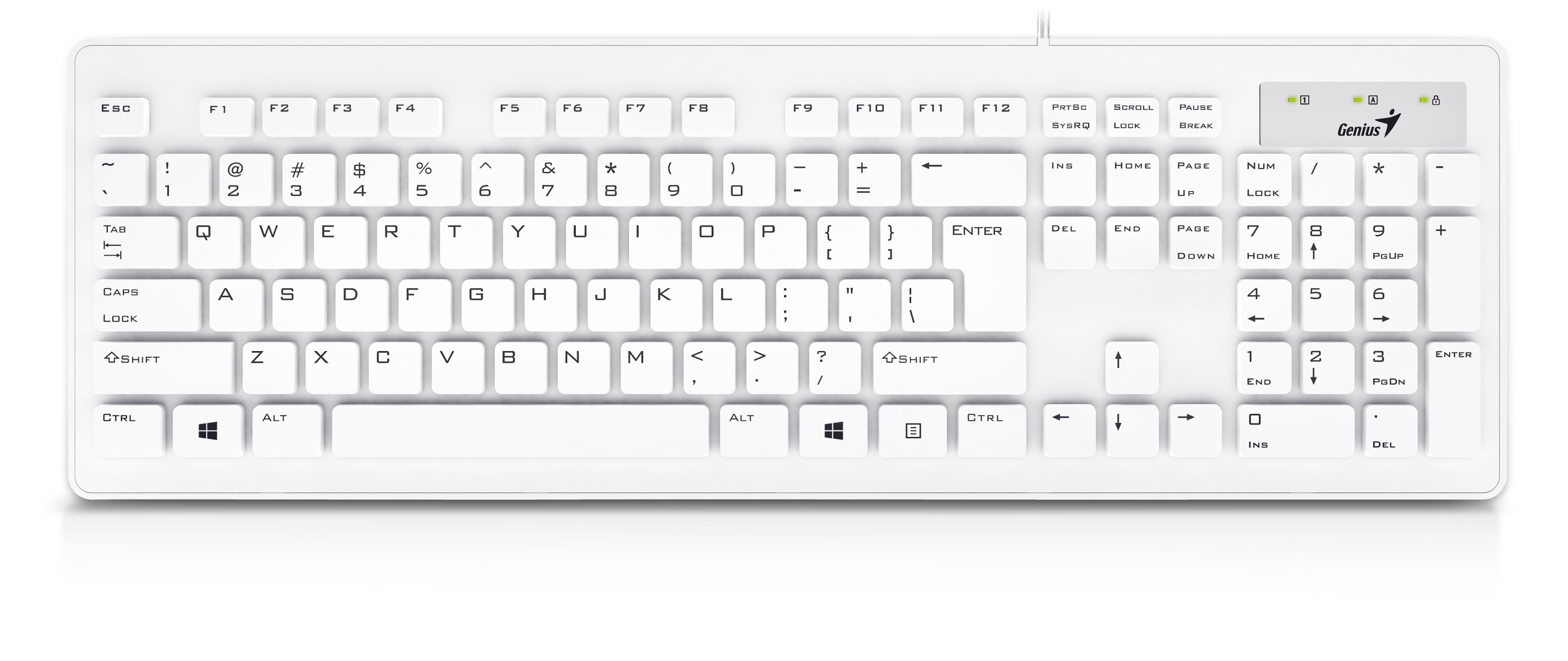 Клавиатура Genius Keyboard SLIMSTAR 130, белая