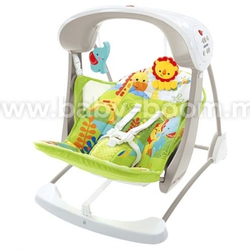 Fisher price переносное кресло качели друзья из тропического леса ccn92