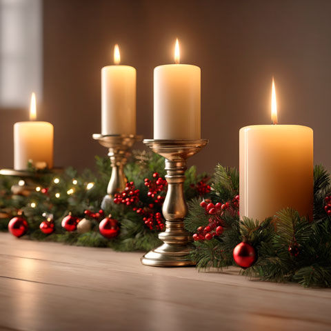 Свечи и подсвечники рождественские