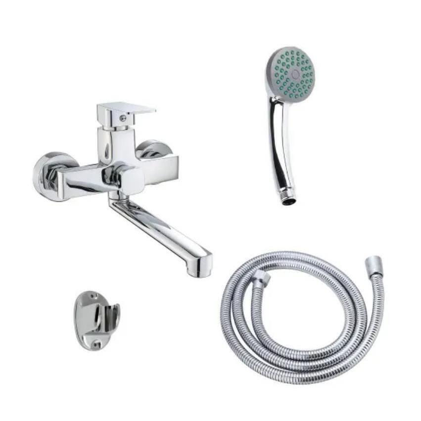 Baterie pentru cadă Hydro S Set baterie cadă, pipă mobilă, cu pară și furtun, Aquafix 801, crom (0400373)