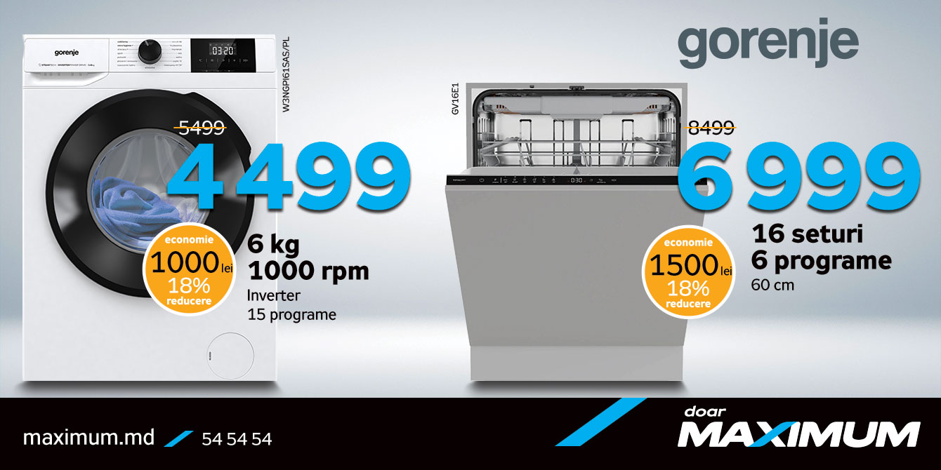 Supr prețuri la electrocasnicele Gorenje si Hisense
