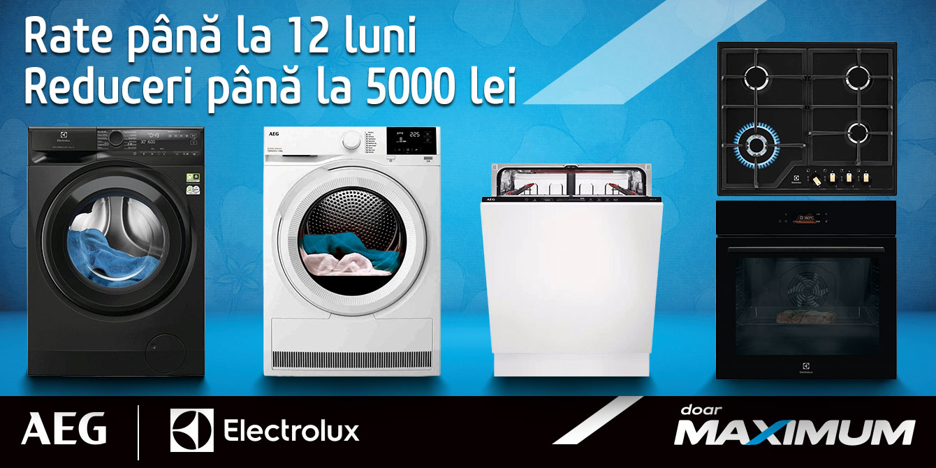 Oferte pascale de la Electrolux și AEG rate până la 12 luni și super reduceri
