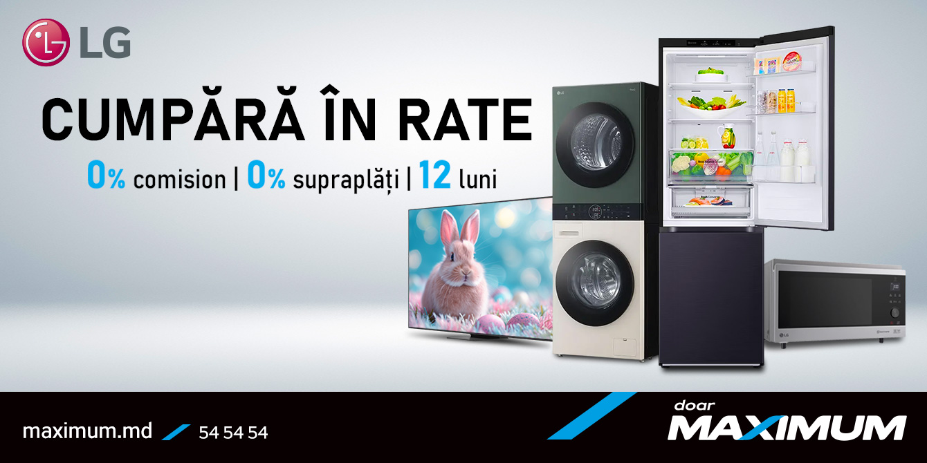 Reduceri rate i cadouri la electrocasnicele LG